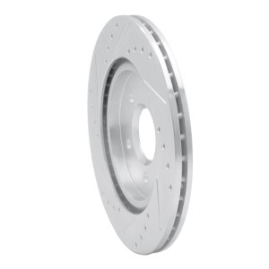 Ford Thunderbird Brake Rotor (1) - Rear Right - R1 Concepts - Drilled & Slotted - Silver - `00-`06